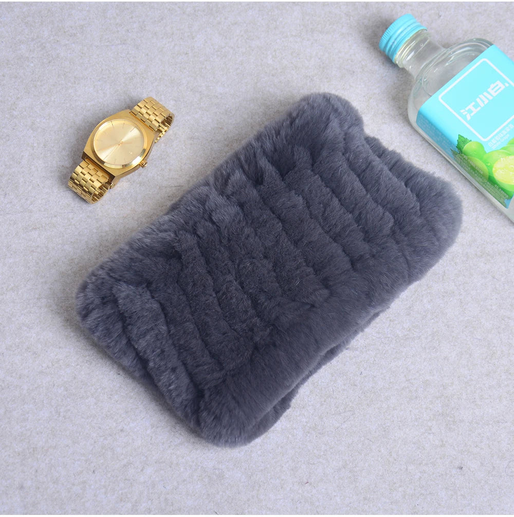 Women Handmade Stretch 100% Real Rabbit Fur Scarf Knit Genuine Rex Rabbit Fur Headbands Girls Natural Rabbit Fur Ring Scarves Beauty World Shop
