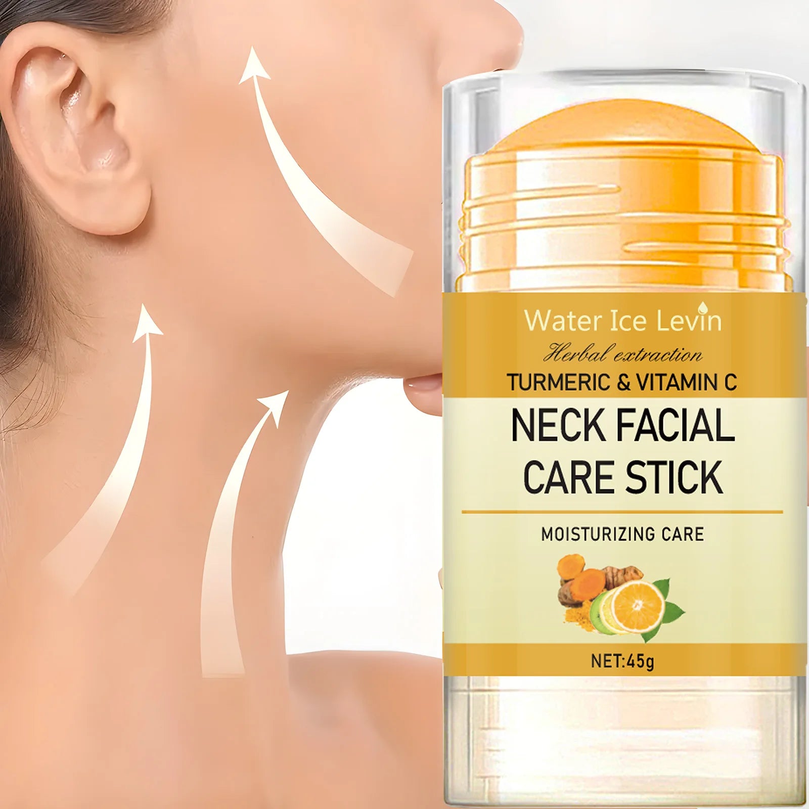 Turmeric & Vitamin C Neck Care Stick, Moisturizes with Herbal Extracts for Smooth, Glowing, Elastic Neck Skin Beauty World Shop