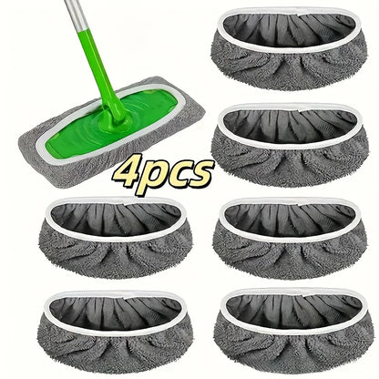 4 Reusable Mop Pads with High Water Absorption and Ultra-fine Fiber Cleaning Pads That Can Firmly Adhere To Most Standard Mops Beauty World Shop