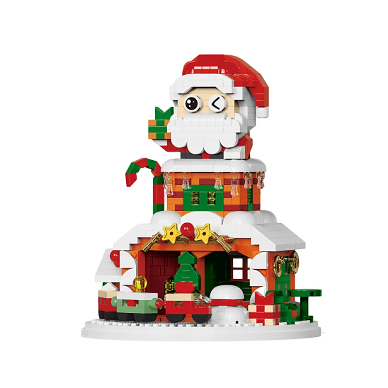Christmas Building Block Santa Claus Snowman Elk Tree Micro Brick Puzzle Assembly Model Home Decoration Xmas Party Gift Kid Toy Beauty World Shop