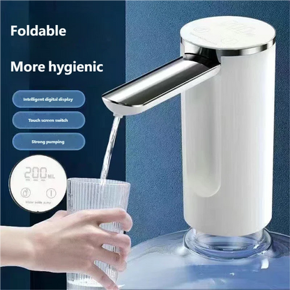 HOMEFISH Electric Water Bottle Pump 1200mAh Type C Rechargeable with LED Display Automatic Touch Button 3 Quantitative Settings Beauty World Shop