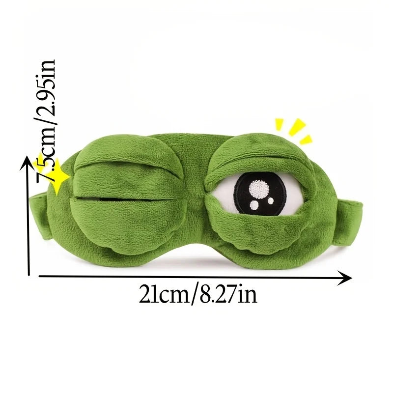 3D Sad Frog Sleep Mask Natural Sleeping Eyeshade Cover Shade Eye Patch Women Men Soft Portable Blindfold Travel Eyepatch Beauty World Shop