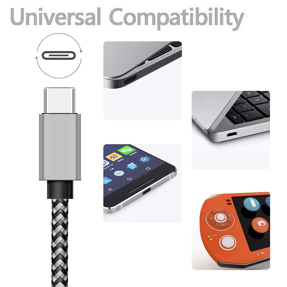 USB Type C Cable Date Sync 2.4A Fast 1M 2M 3M Charging Nylon Braided Wire Charger Cable For Samsung Huawei Android Mobile Phone Beauty World Shop