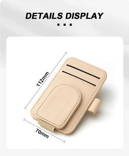 Multifunctional Pu Leather Car Sun Visor Glasses Holder Creative Sunshade Sunglasses Storage Case Magnetic Clip Pen Card Holder Beauty World Shop