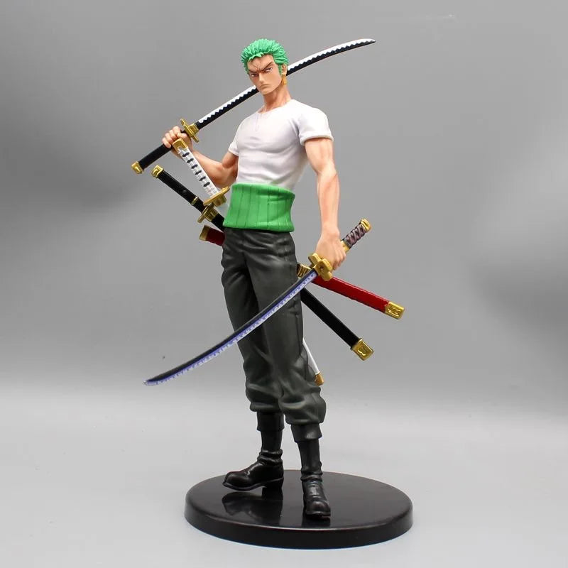 25cm/9.84in Anime One Piece Figure Roronoa Zoro Figure PVC Statue Collectible Model Toys Gifts Beauty World Shop