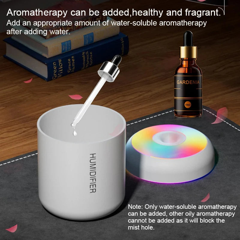HOMEFISHMini Air Humidifier Usb Aroma Diffuser Essential Oil Purifier Cool Mist Sprayer  Home BedroomLED Desktop humidificador Beauty World Shop