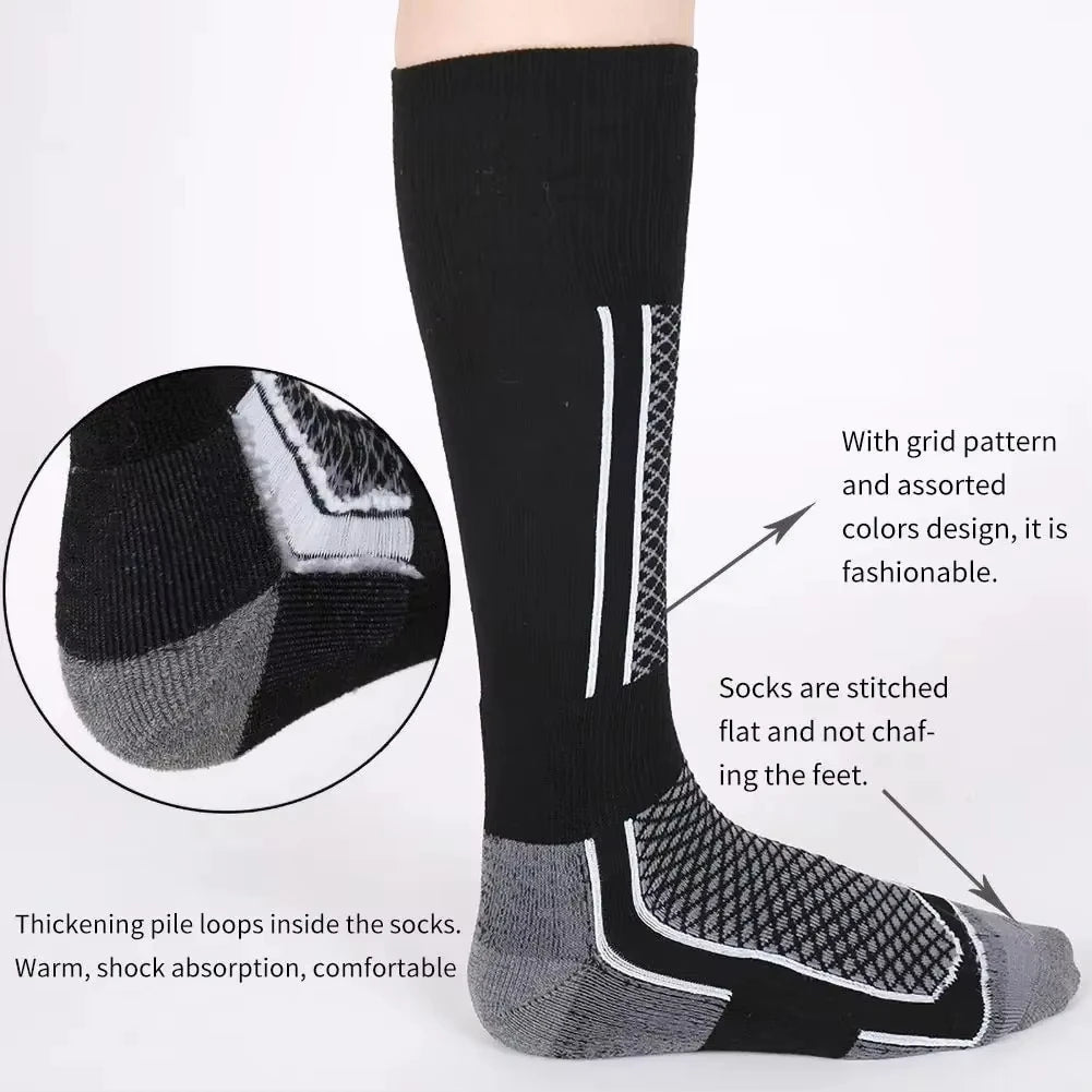 1Pair Winter Warm Thickening Ski Stockings Hiking Socks For Women Men Children Outdoor Anti-Cold High Sports Stockings Beauty World Shop