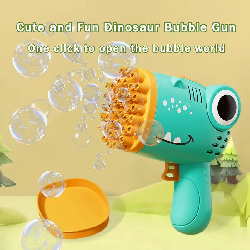 40 Hole Dinosaur Bubble Handheld Bubble Machine, Electric Bubble Gun Outdoor Wedding Party Toy(without Bubble Water) Beauty World Shop