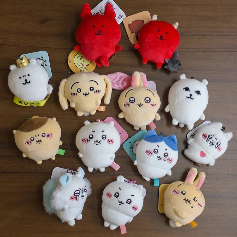 NEW 11CM Kawaii Chikawas Hachiware Usagi Angry Pun Series Plush Keychain Pendant Soft Stuffed Cartoon Plush Doll Toy Bag Pendant Beauty World Shop