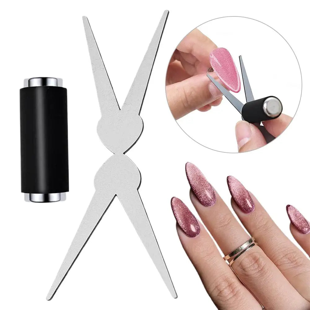 Double-head French Nail Art Magnet Set Cat Eye Magnetic Rod Combination Nail Art DIY V-Shaped Effect Gel Nail Polish Magnet Beauty Trend Shop