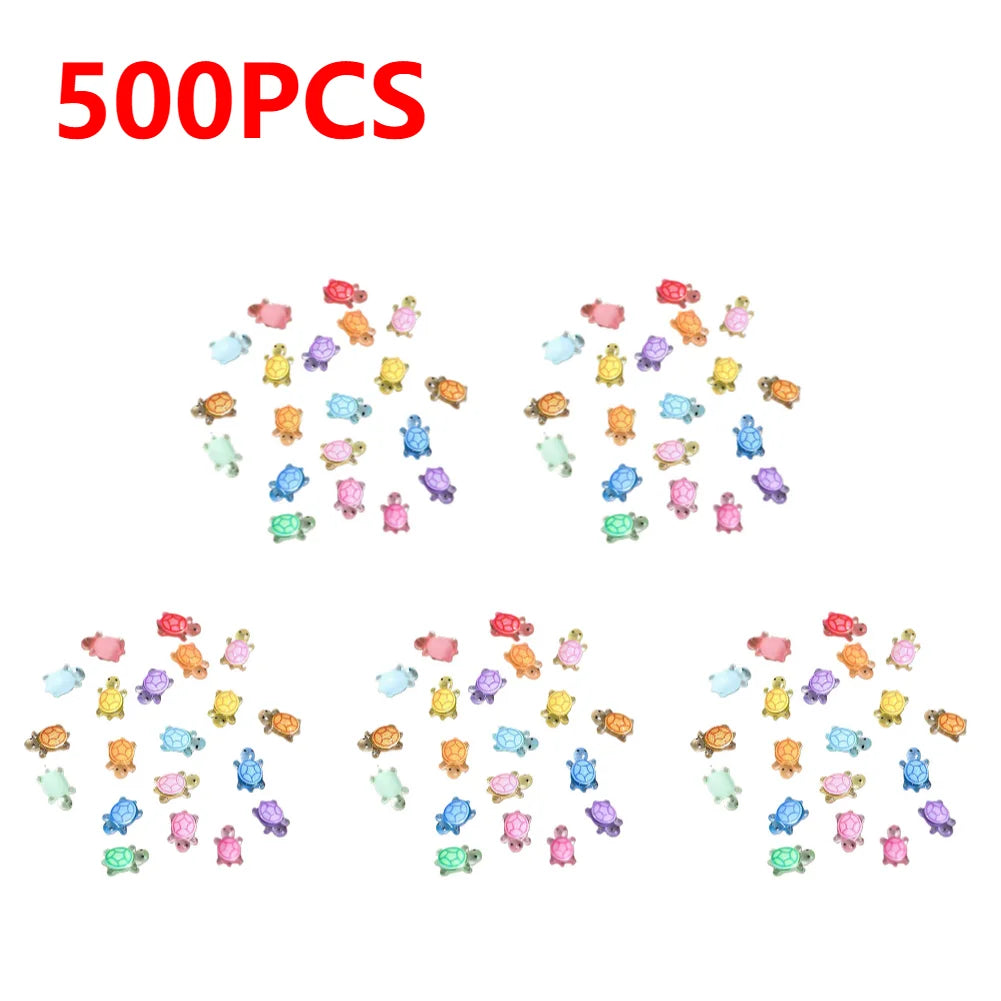 100-500pcs Mini Resin Turtles Night Glow Turtle Figurines Multi-Function Glow in The Night Turtle Miniatures for Micro Landscap Beauty World Shop