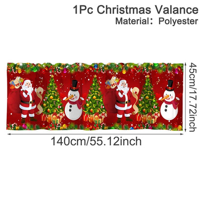 Christmas Short Curtains Valances Merry Christmas Decorations For Home 2025 Xmas Navidad Kitchen Bedroom Ornaments New Year 2026 Beauty World Shop