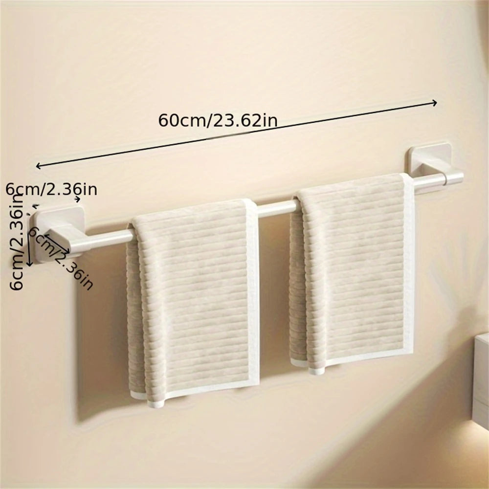 1 Piece Of Bathroom Facilities White Non-Perforated Wall-Mounted Bathroom Towel Bar Size 40-60cm Storage Rack Towel Rack Beauty World Shop