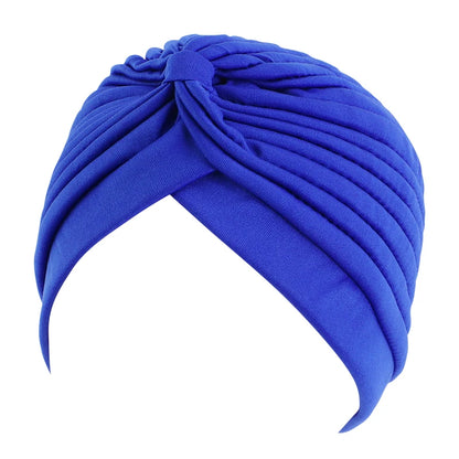 New Knotted Ruffle Turban Ladies Soft Headscarf Casual Streetwear Female Muslim Hijab Indian Hats Cancer Chemo Cap Turbante Beauty World Shop