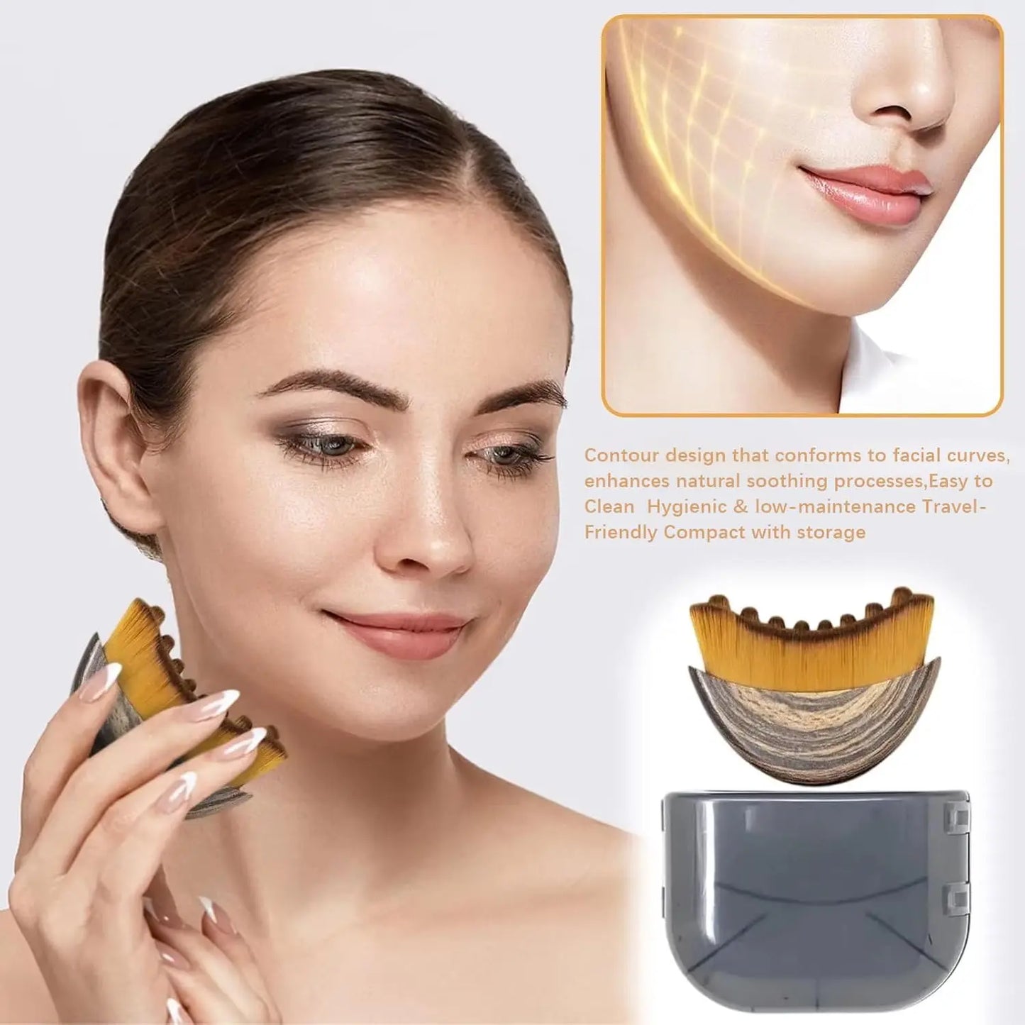 Lymphatic Contour Face Brush,Chin &Jawline Sculpting,Drainage Massager for Face,Ergonomically Designed to Fit The Skin Precisely Beauty World Shop