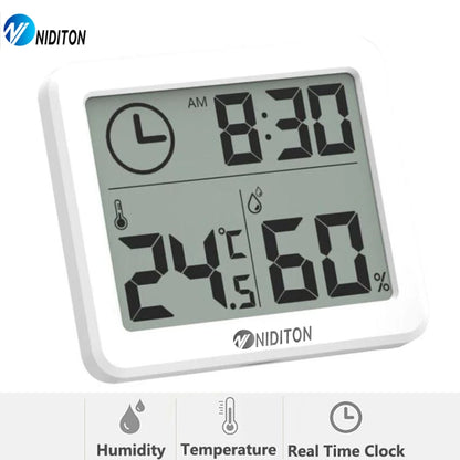 Digital Clock Desk Clock with Temperature Humidity  Wall Clocks for  Home Kitchen Office Desk Decorations NIDITON Beauty World Shop