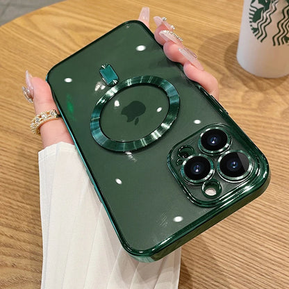 Plating Soft TPU Full Lens Protect Case for iPhone 13 14 12 11 15 Pro Max Plus Magsafe Magnetic Phone Case Wireless Charge Cover Beauty World Shop