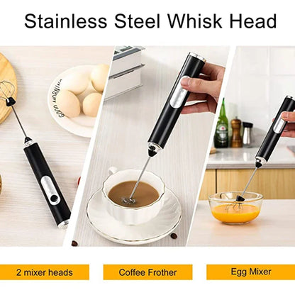 TINSOL  Electric Milk Frother Mini Handheld Wireless Powerful USB Rechargeable Convenience Coffee Milk Whipping Kitchen Whisks Beauty World Shop