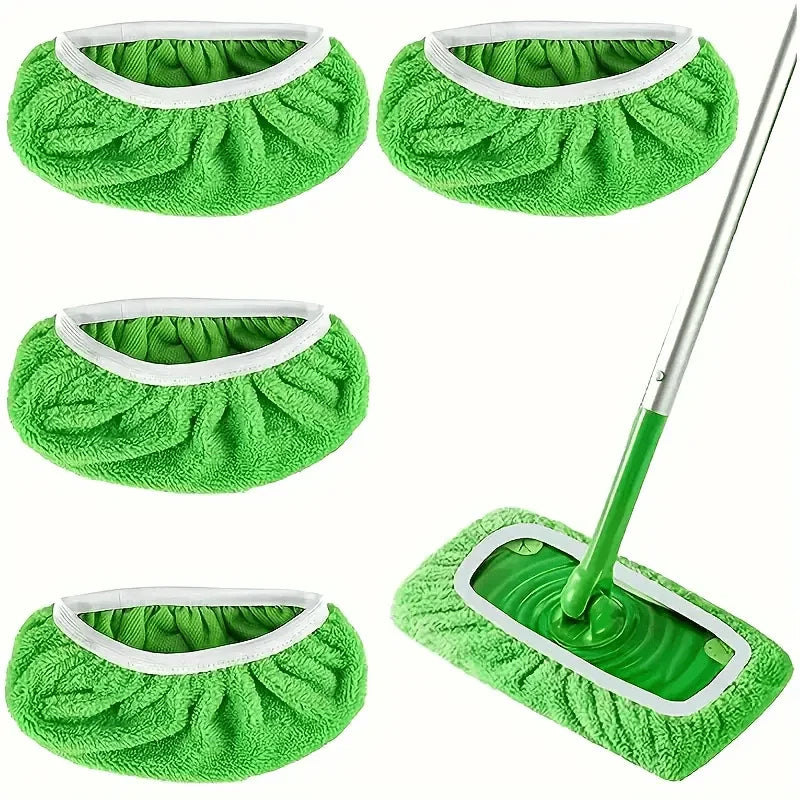 4 Reusable Mop Pads with High Water Absorption and Ultra-fine Fiber Cleaning Pads That Can Firmly Adhere To Most Standard Mops Beauty World Shop