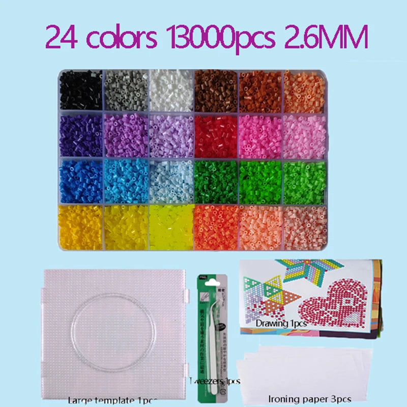 2.6mm Perler Hama beads Set 3D Puzzle Iron Beads Toy Kids Creative Handmade Craft DIY Gift fuse beads Have large pegboard Beauty World Shop