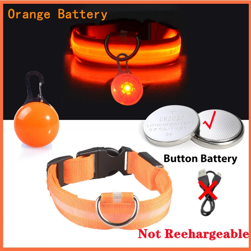 Usb Charging Glowing Dog Collar With Pendant Detachable Luxury Led Light Bright For Small Dogs Cat Night Safety Collar Wholesale Beauty World Shop