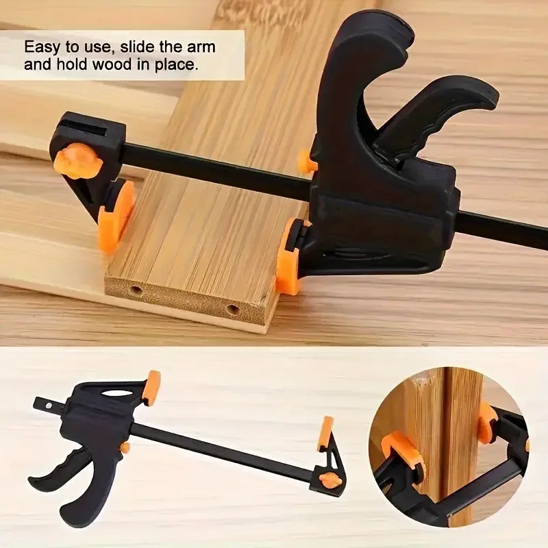 Woodworking Clamp F Hard Quick Release Ratchet Speed Squeeze Clip Kit Long Carpenter Set Nylon Gadget Work Bar Hand Tool 4inch Beauty World Shop