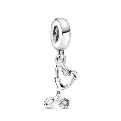 2025 New S925 Silver Spring Ball Bear Cross Pendant Suitable for Original Bracelets DIY Accessories Women's Charm Jewelry Gifts Beauty World Shop