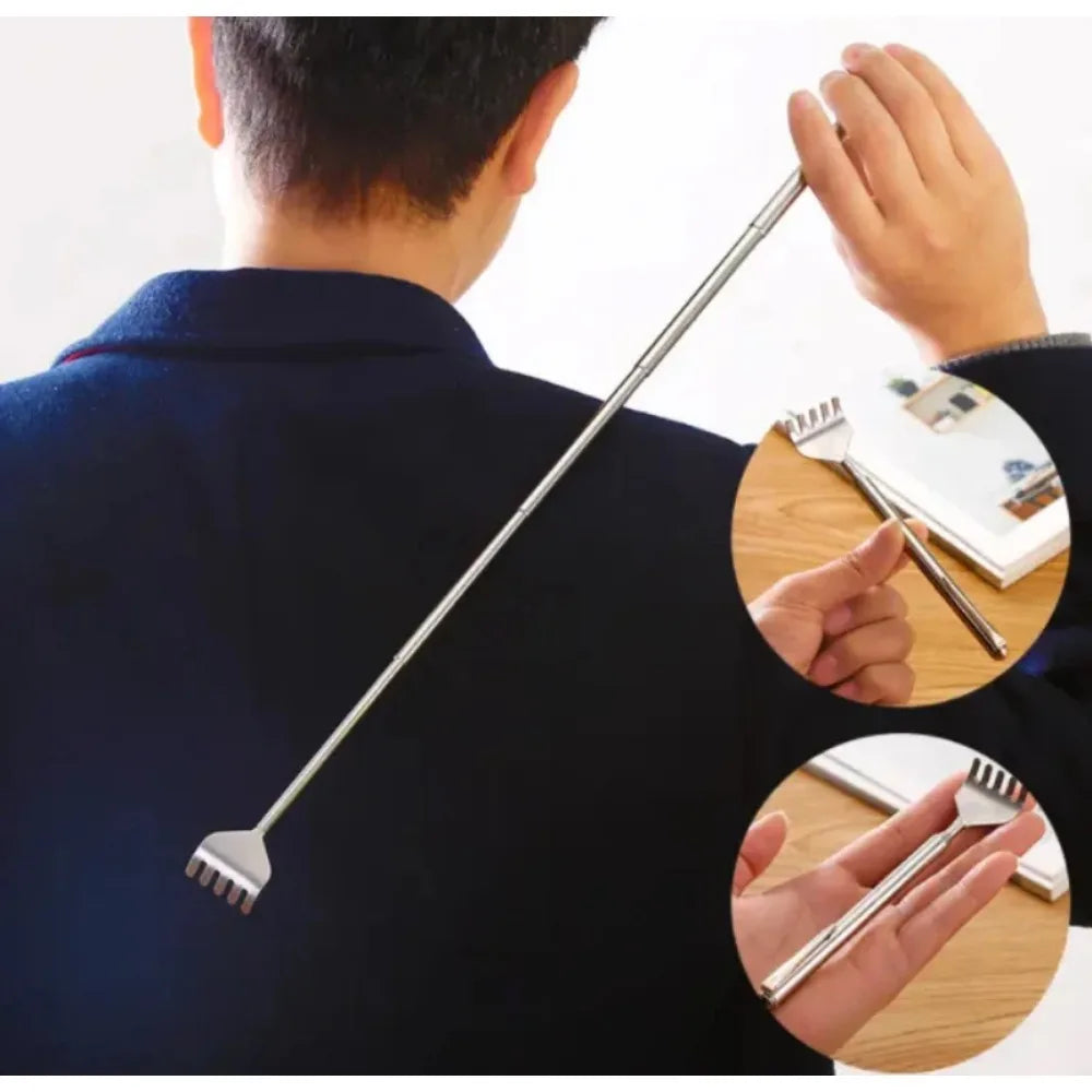 Practical Telescopic Pocket Scratching Massage Kit Stainless Steel Scratcher Handy Pen Clip Back Scratcher Relax Back Massager Beauty World Shop