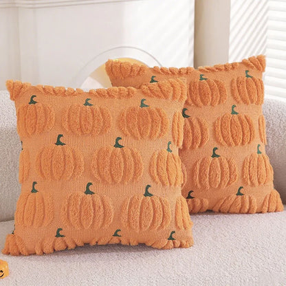 Fall Halloween Throw Pillow Covers 18x18 Decorative Pumpkin Pattern Pillowcase Soft Plush Faux Wool Cushions for Home Sofa Couch Beauty Trend Shop