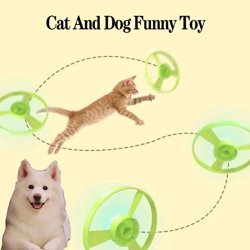 Funny Cat Toy Interactive Launch Pet Training Toy For Kitten Mini Flying Disc Shooting Gun Chasing Games Cat Toys Pet Supplies Beauty World Shop