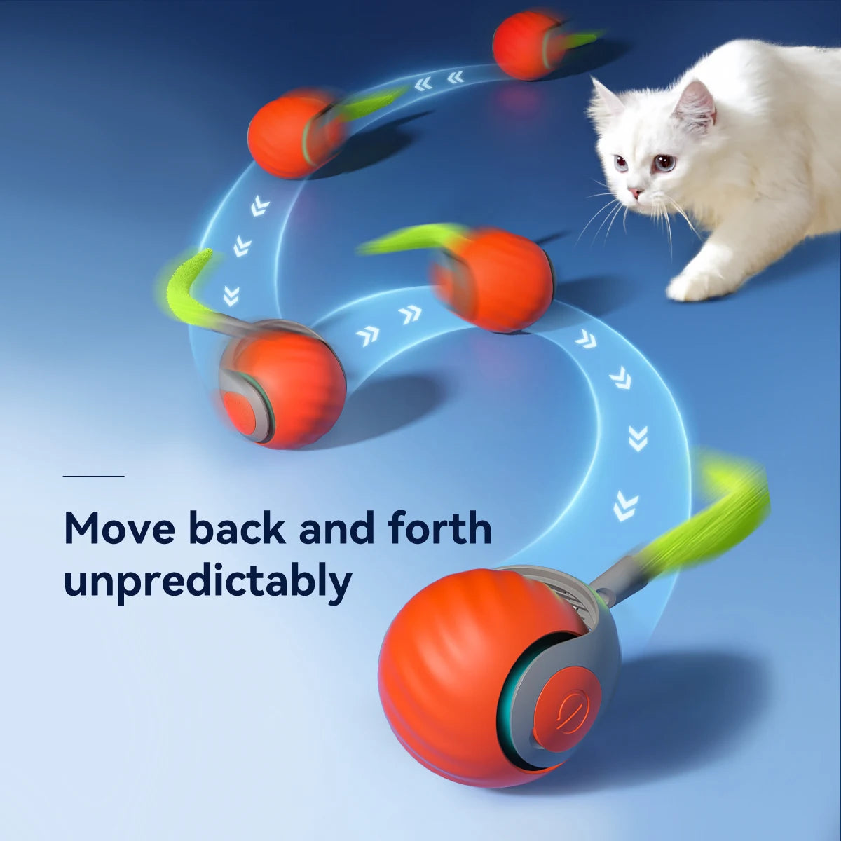 Intelligent Speedy Tail 2.0, Automatic Moving Cat Toy Ball with Tail, Smart Interactive Cat Toy Ball, Two Speed Adjustment Beauty World Shop