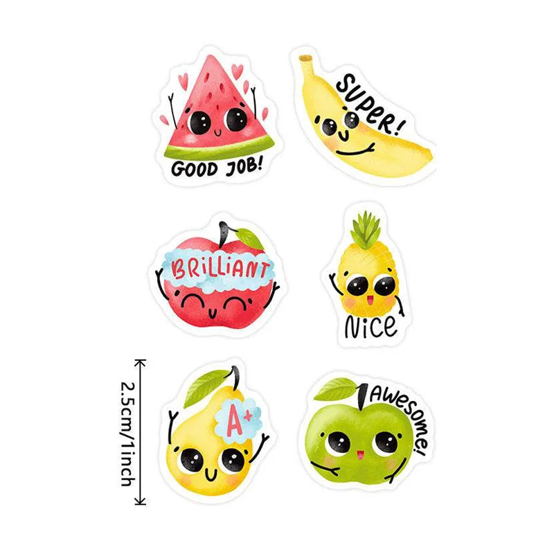 100-500pcs Stationery Stickers Birthday Party Back ground Fruits Balloon Happy Banner Refrigerator Vegetable Stickers Beauty World Shop