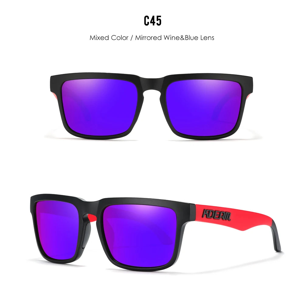 KDEAM Men's Polarized Sunglasses Square Casual Outdoors Sun Glasses Women Unisex Sunglass For Couple With Zipper Case Beauty World Shop