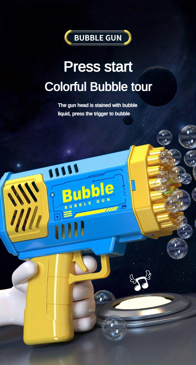 40 Hole Rocket Launcher Handheld Portable Electric Automatic Bubble Gun Party Birthday Gift Toy(without Bubble Water) Beauty Fashion
