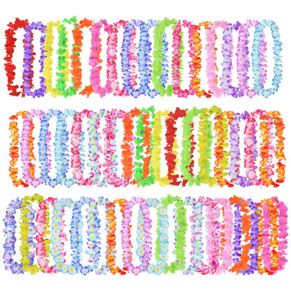 10/20/50pcs Hawaiian Flower Wreath Necklace Summer Tropical Birthday Party Decoration Luau Wedding Artificial Flower Garland Lei Beauty World Shop