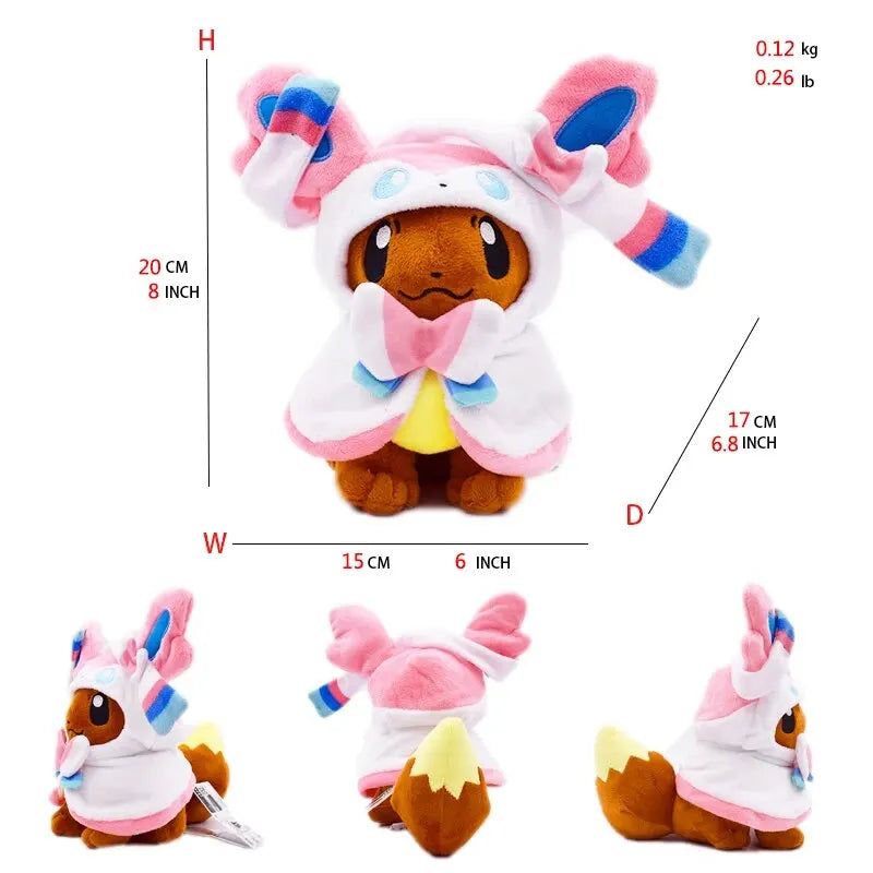 Eevee Cos Umbreon Espeon Jolteon Flareon Glaceon Vaporeon Sylveon Leafeon Plush Toys Stuffed Soft Stuffed Animal Plushies 20CM Beauty World Shop