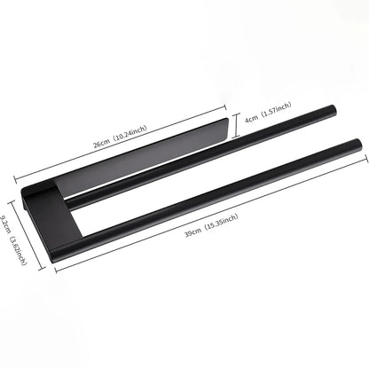 Bathroom Towel Racks No Drill Double Adhesive Towel Bar Stainless Steel Matte Black Towel Holder for Bathroom Kitchen Beauty World Shop