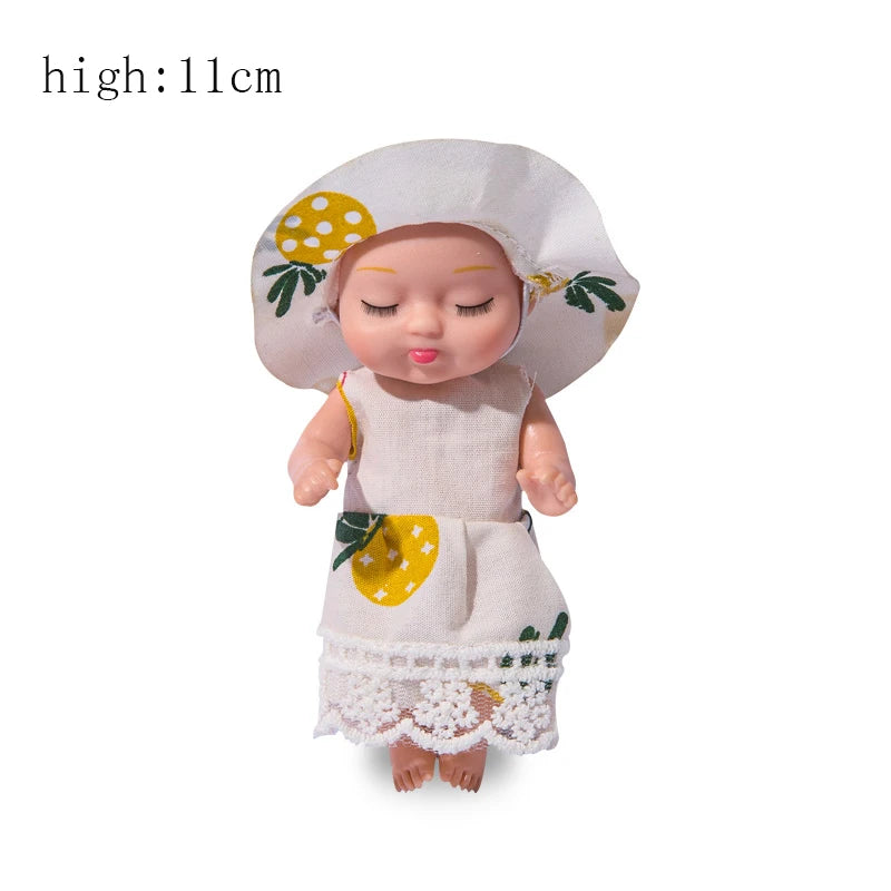 6/8Pcs Set Sleeping Mini Baby Dolls Reborn Lifelike Toys Cute Adorable Dolls With Butterfly Crocodile Sunflower Comfort Toy Gift Beauty World Shop