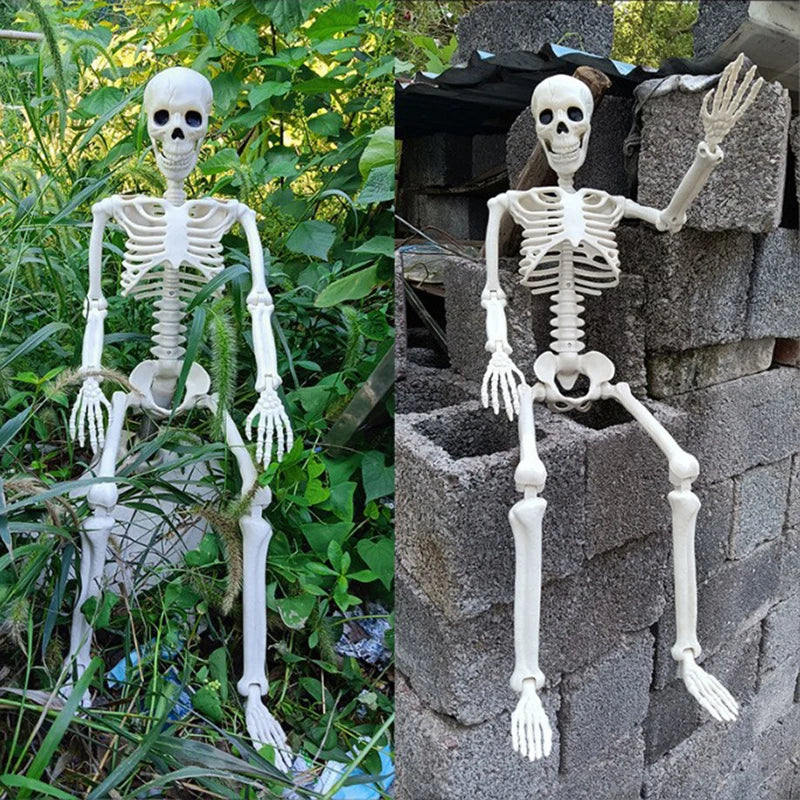 1pc Happy Halloween Modeling Humanoid Skeleton Decorative Props Haunted House Home Bedroom Balcony Decoration Party DIY Supplies Beauty World Shop