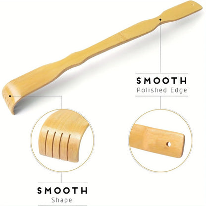 Bamboo Back Scratcher Aid Stick Scratching Massage Roller Long Wooden Body Large Stick for Men and Women Back Scratcher Massager Beauty Trend Shop
