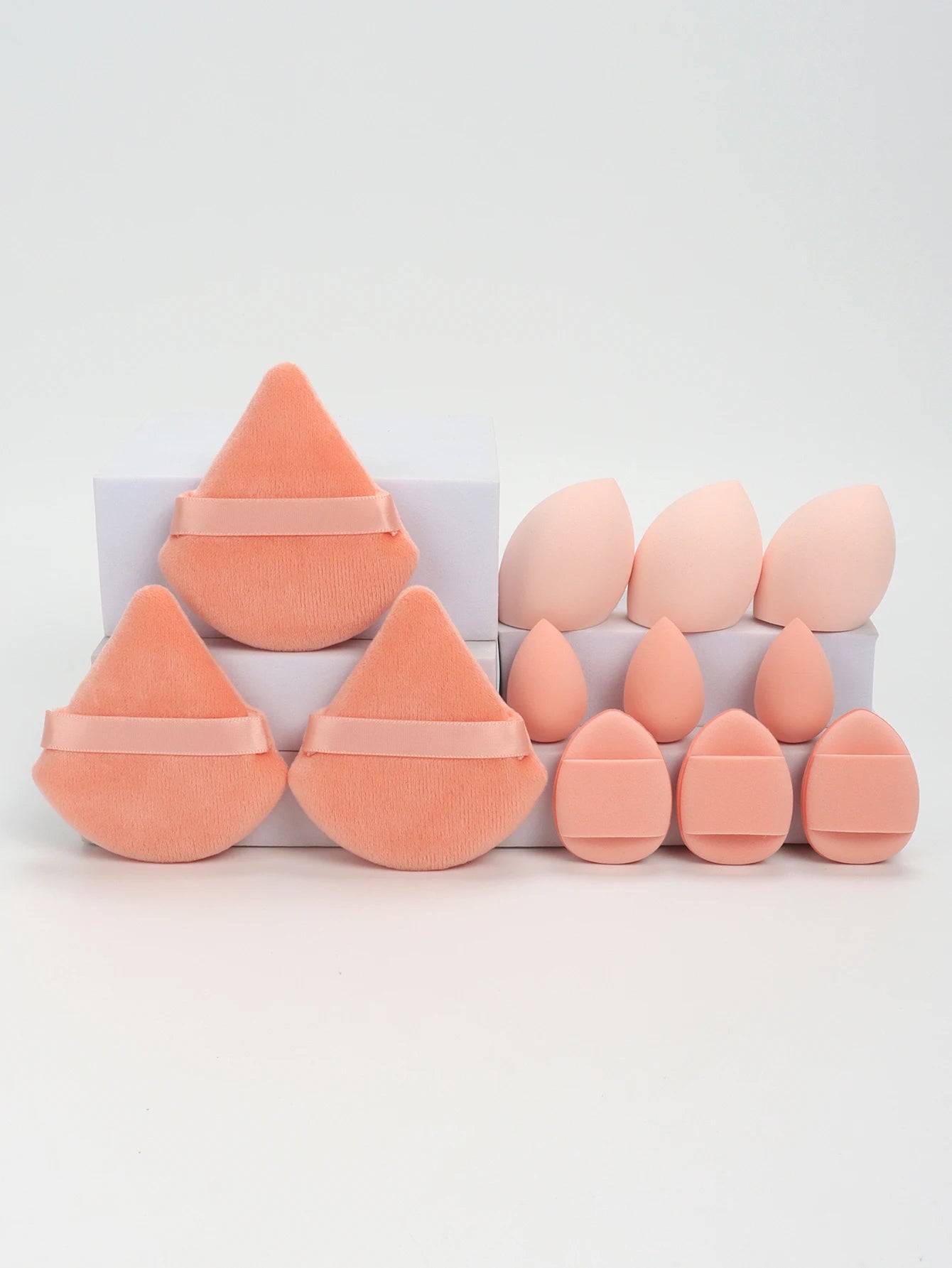 12-Piece All-Purpose Makeup Sponge Set, Made of 3 Loose Powder Puffs, 3 Mini Air Cushion Puffs, 3 Beauty Eggs and 3 Mini Beauty Beauty World Shop