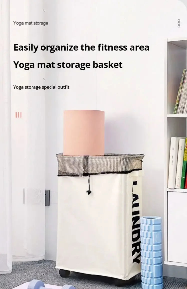 Rolling Slim Laundry BasketWithStandFoldable Waterproof Sorter AndOrganizerOn Wheels Tall Thin DirtyLaundryHamper Basket Beauty World Shop