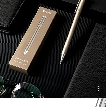 Deli Metal Sign Pen, Gel Ink Pens, Golden Silver Color, Metallic Writing Pen, Office Supplies, 0.5mm Beauty World Shop