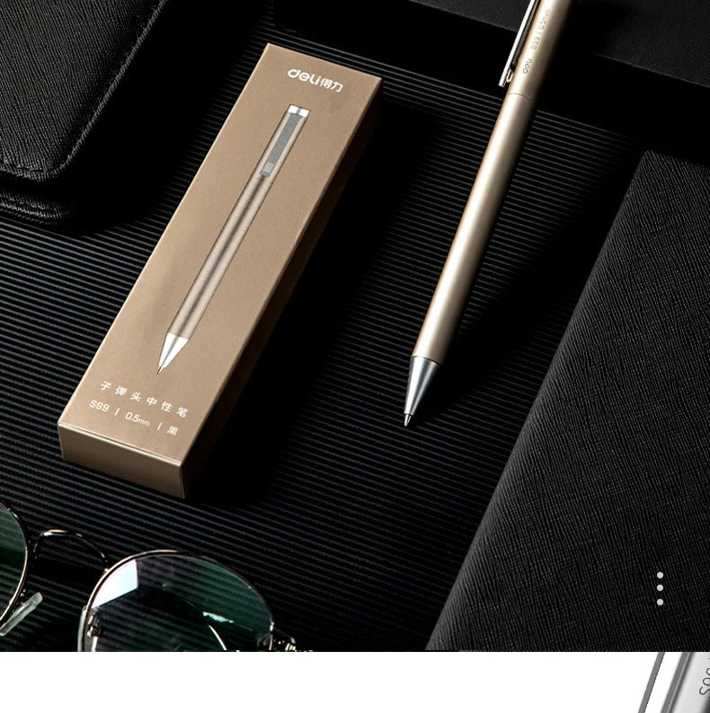Deli Metal Sign Pen, Gel Ink Pens, Golden Silver Color, Metallic Writing Pen, Office Supplies, 0.5mm Beauty World Shop