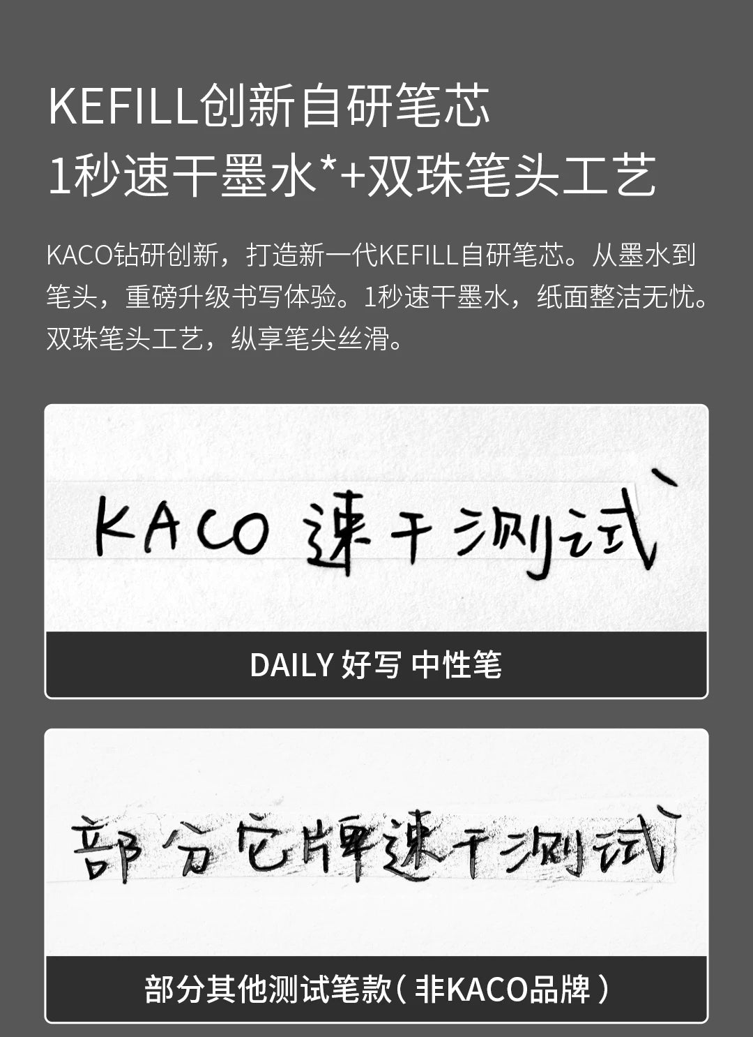 KACO Gel Pens Press Signature Pen Stationery Metal Pen Clip 0.5mm Black Ink Quicking Drying Large Capacity 800M Smooth Writing Beauty World Shop