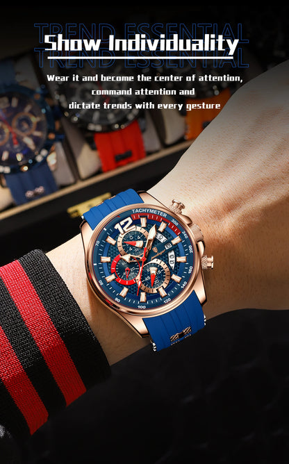 POEDAGAR Luxury Watch For Men Date Chronograph Luminous Waterproof Silicone Male Watch Fashion Sports Quartz Men's Watches Reloj Beauty World Shop