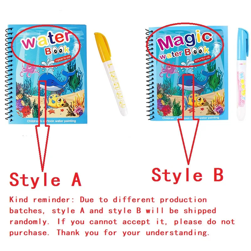NEW Kids Magic Water Drawing Books Coloring Books Painting Toys for Kids Birthday Christmas New Year Gift for Boys and Girls Beauty Fashion