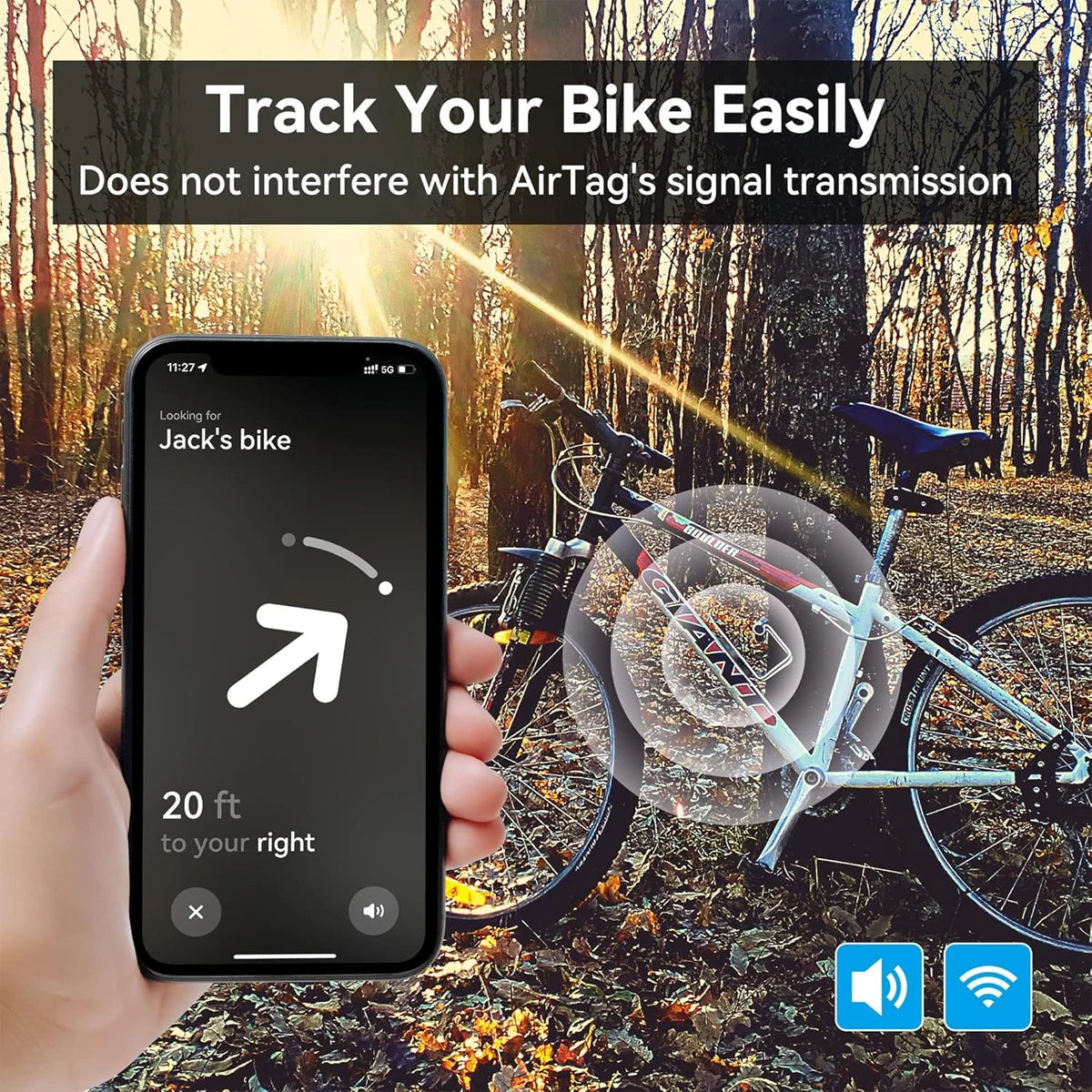 For Airtag Case Air Tag Bike Mount Bottle Cage Mount Bike Loss Prevention Stem Road GPS Holder Anti-Theft Case For Airtag