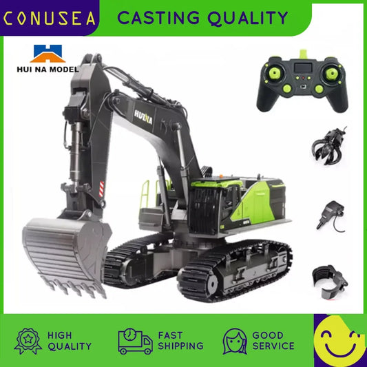 1/14 HUINA 1593 582 RC Excavator Dumper Truck crawler Alloy Tractor Loader 2.4G Radio Controlled Car Engineering toy for boy Beauty World Shop