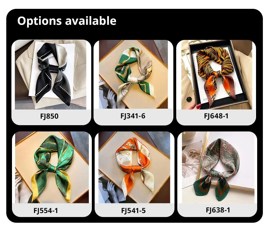 Luxury Silk Feeling Shawl Square Scarf Women Spring Hijab Fashion Wraps Neckerchief Female Hair Bands Ribbon Headband Bandana Beauty World Shop
